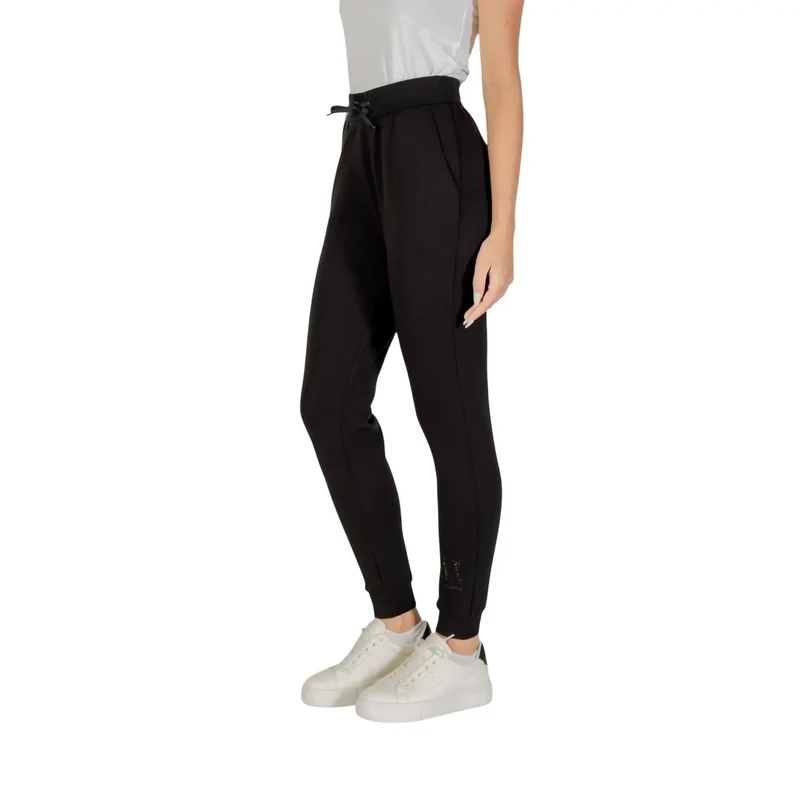 Armani Exchange Damen-Schwarzhose mit Spitze vorne und Vorder­taschen