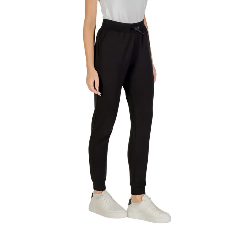 Armani Exchange Damen-Schwarzhose mit Spitze vorne und Vorder­taschen