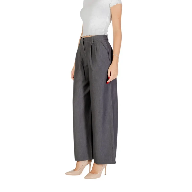 Only Damenhose Grau Reißverschluss-Öse Polyester Viskose Größe 38