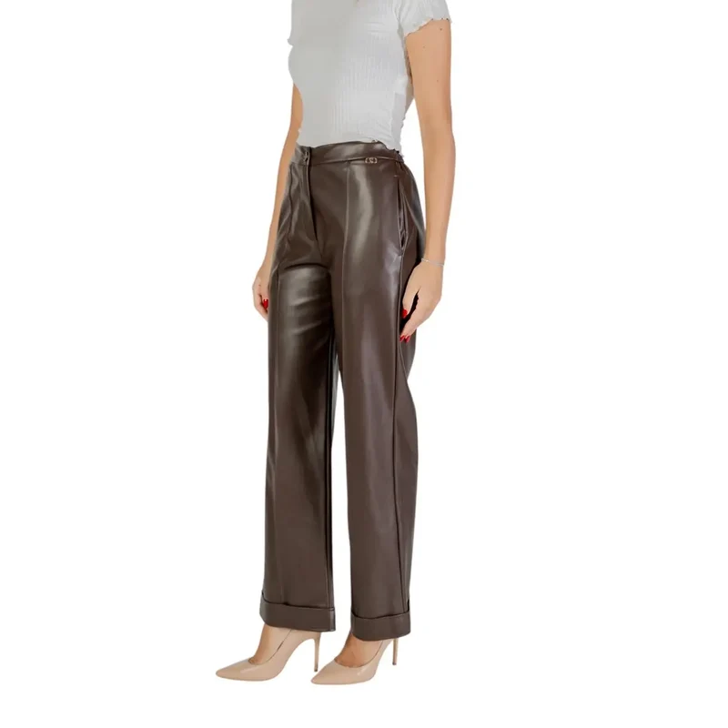 Liu Jo Damenbraune Polyester-Hose für Herbst/Winter MF5069
