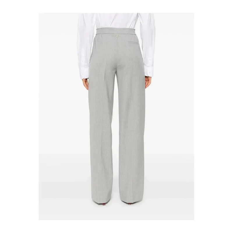 Damen-Twinset-Hose aus Wollmischgewebe, grau, mit Reißverschluss und Knopf, IT 44