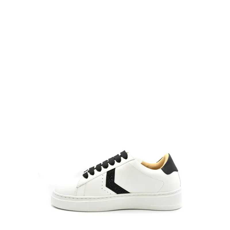 Philipp Plein Damen Leder Sneakers Weiße Schnürschuhe