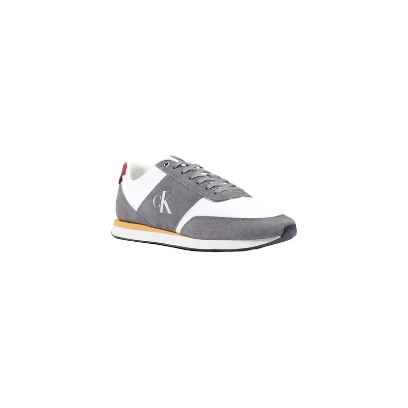 Calvin Klein Herren Sneaker aus grauem Kunstleder für Herbst/Winter, Größe 38