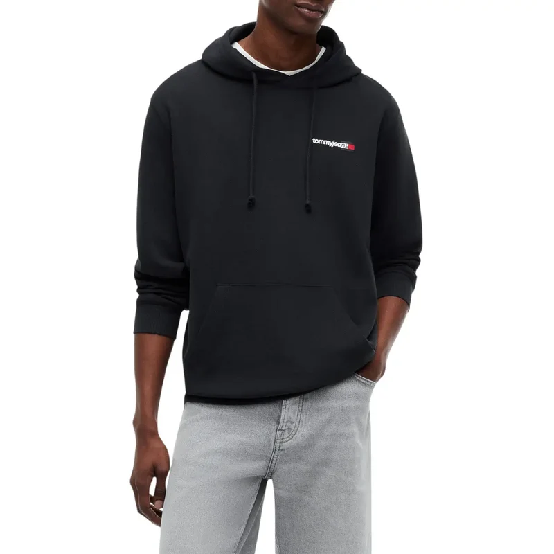 Tommy Hilfiger Jeans Herren-Sweatshirt Schwarz aus Bio-Baumwolle