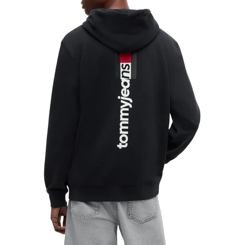 Tommy Hilfiger Jeans Herren-Sweatshirt Schwarz aus Bio-Baumwolle