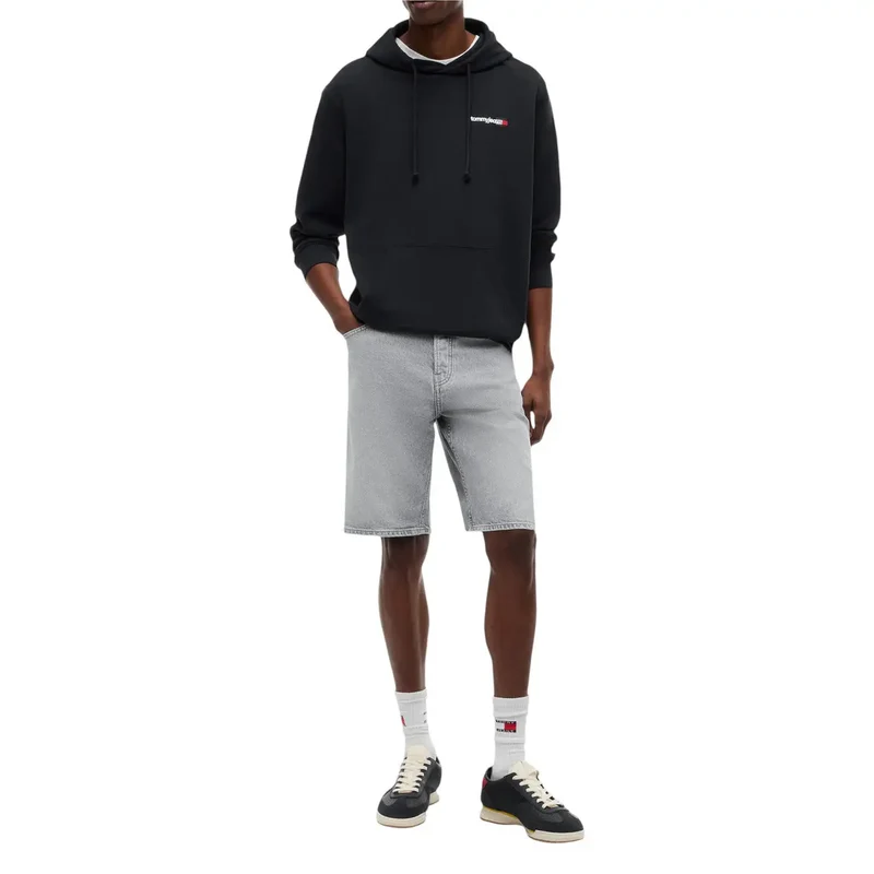 Tommy Hilfiger Jeans Herren-Sweatshirt Schwarz aus Bio-Baumwolle