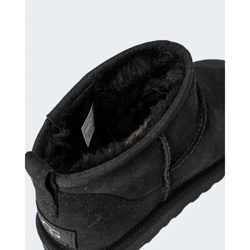 Ugg Damen Leder Boots Black Classic Ultra Mini
