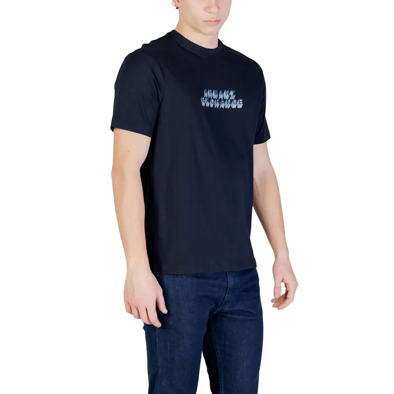 Armani Exchange Herren T-Shirt Blau Kurzarm Baumwolle