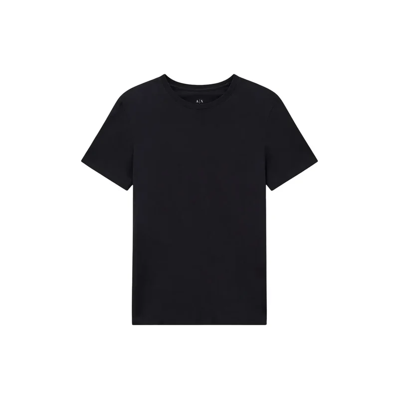Armani Exchange Herren T-Shirt Blau Rundhals 100% Baumwolle