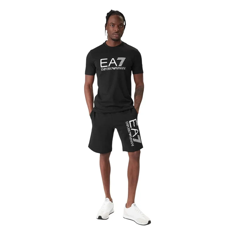 EA7 Herren Schwarzes Baumwoll-Print-T-Shirt 7M001412 AF22264 Entdecken