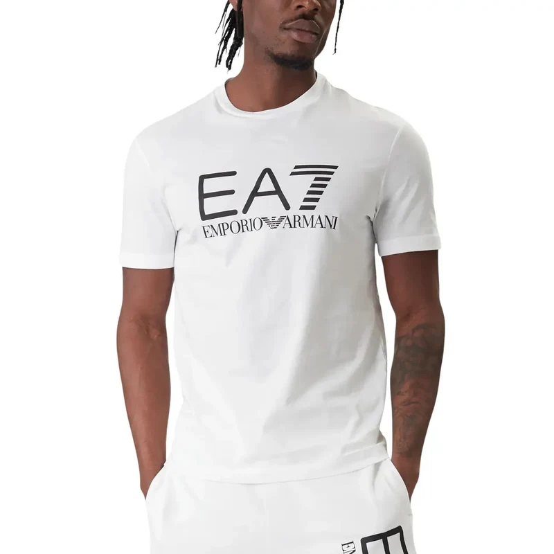 EA7 Herren Schwarzes Baumwoll-Print-T-Shirt 7M001412 AF22264 Entdecken