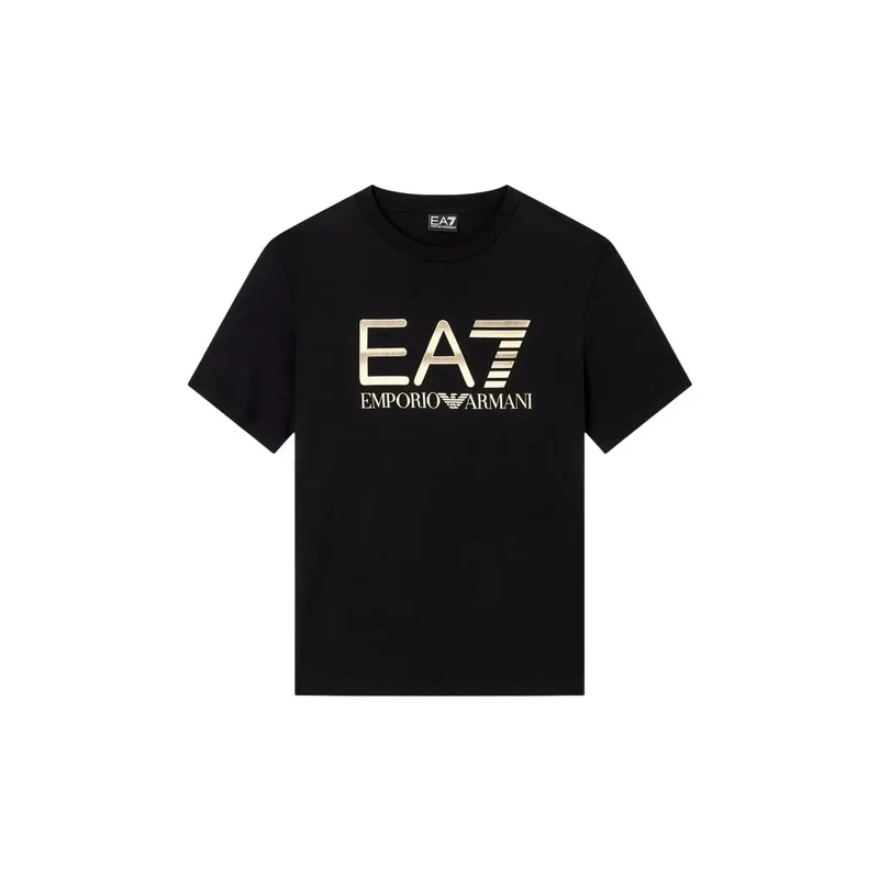 EA7 Herren Schwarzes Baumwoll-Print-T-Shirt 7M001412 AF22264 Entdecken