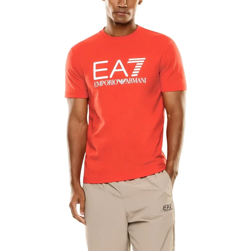 EA7 Herren Schwarzes Baumwoll-Print-T-Shirt 7M001412 AF22264 Entdecken