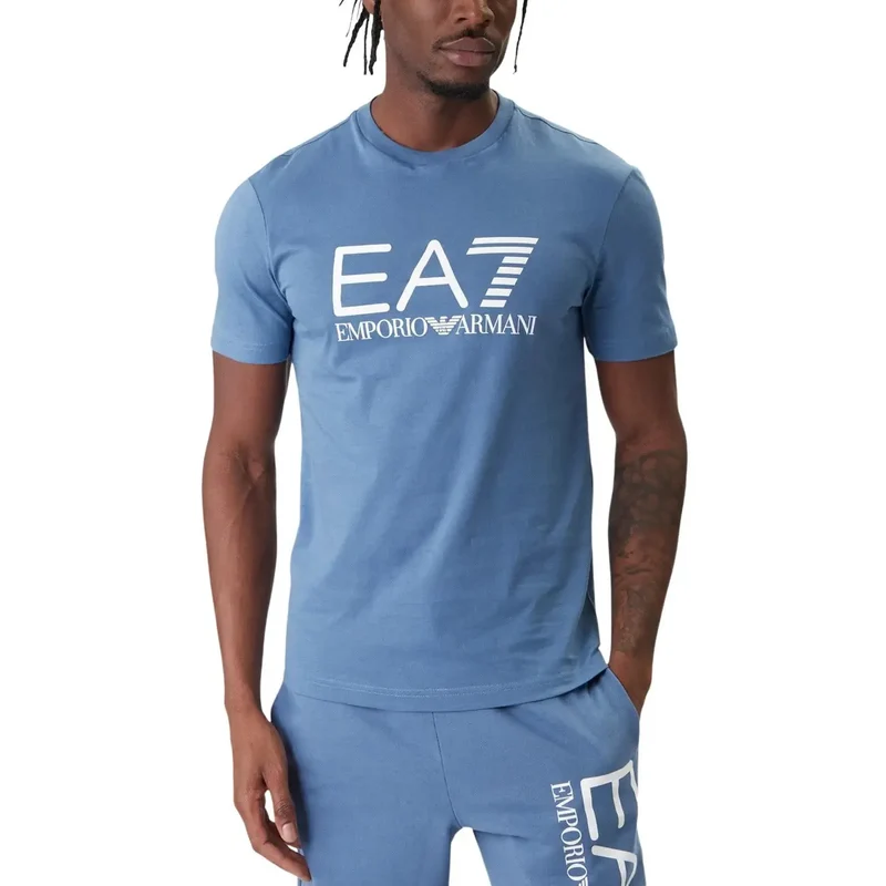 EA7 Herren Schwarzes Baumwoll-Print-T-Shirt 7M001412 AF22264 Entdecken