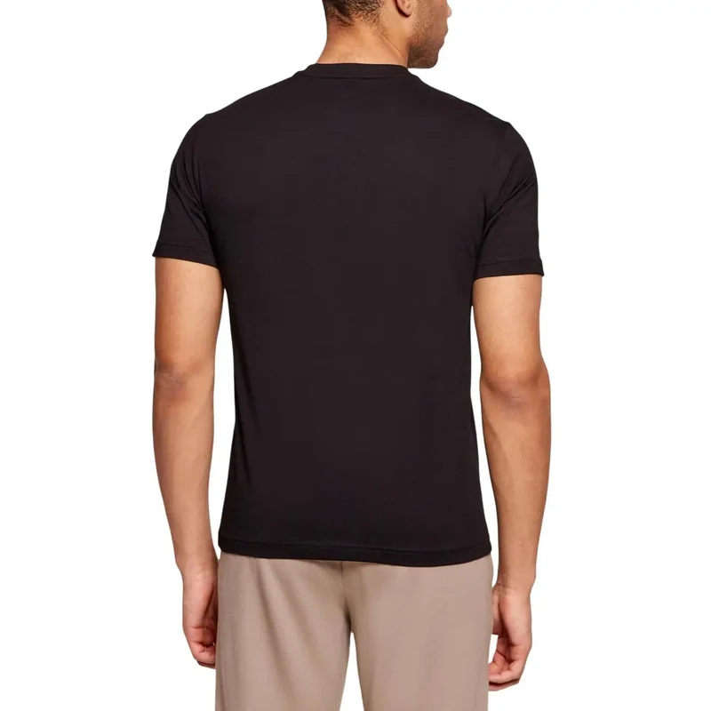 EA7 Herren T-Shirt Schwarz Baumwolle Kurzarm Rundhals