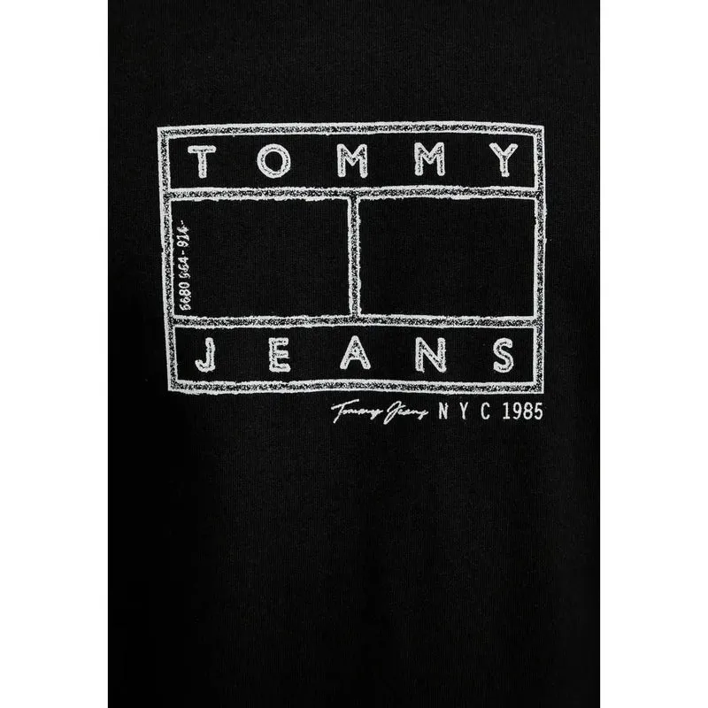 Tommy Hilfiger Jeans Herren T-Shirt Schwarz Bio-Baumwolle DM0DM22317