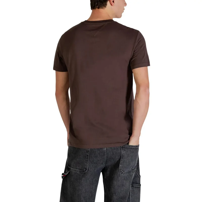 Tommy Hilfiger Jeans Herren T-Shirt Braun Bio-Baumwolle S