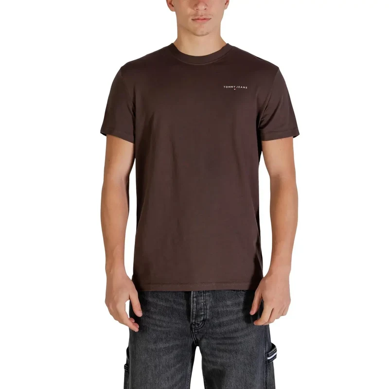 Tommy Hilfiger Jeans Herren T-Shirt Braun Bio-Baumwolle S
