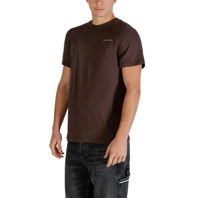 Tommy Hilfiger Jeans Herren T-Shirt Braun Bio-Baumwolle S