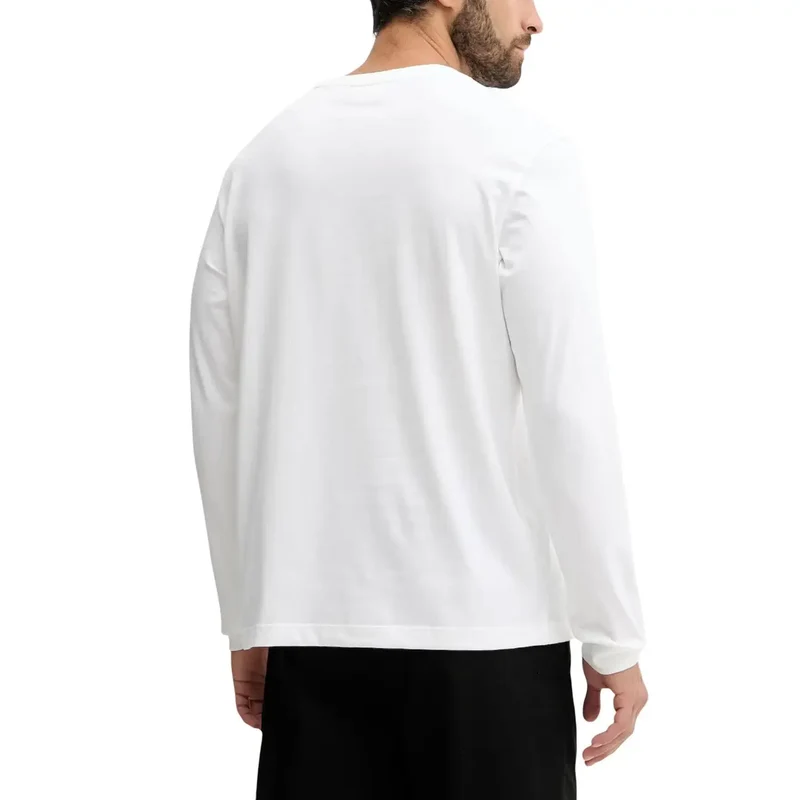 Calvin Klein Jeans Herren T-Shirt Weiß Langarm Baumwolle Rundhals