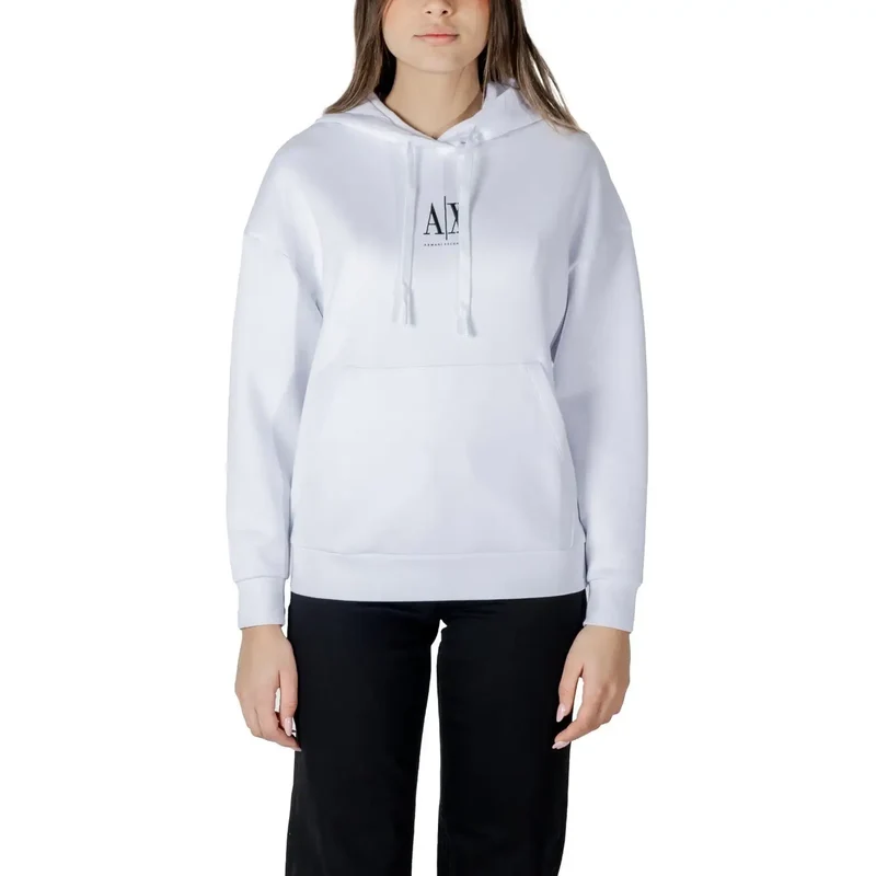 Armani Exchange Weißes Sweatshirt mit Kapuze für Frauen