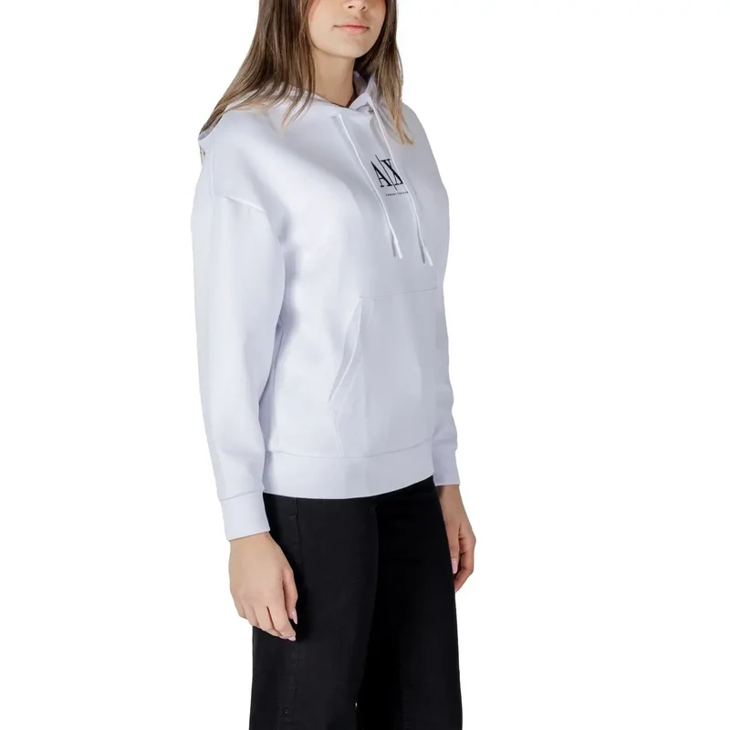 Armani Exchange Weißes Sweatshirt mit Kapuze für Frauen