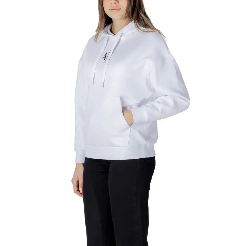 Armani Exchange Weißes Sweatshirt mit Kapuze für Frauen
