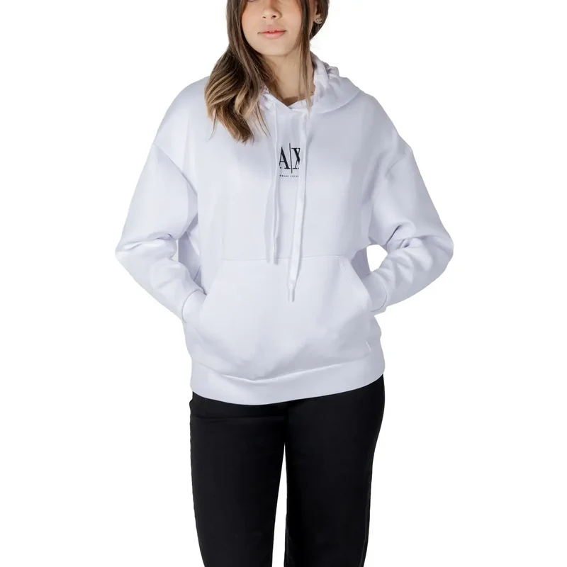 Armani Exchange Weißes Sweatshirt mit Kapuze für Frauen
