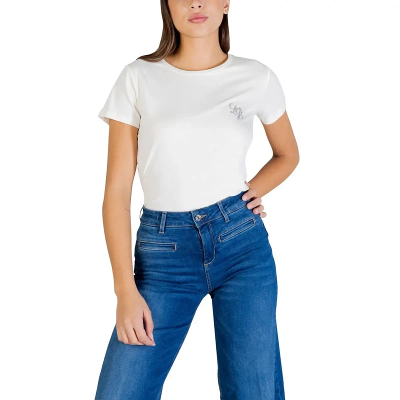 Liu Jo Frauen Schwarz Baumwolle Rundhals T-Shirt