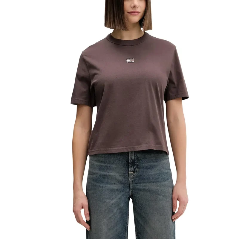 Tommy Hilfiger Jeans Damen T-Shirt aus blauer Bio-Baumwolle