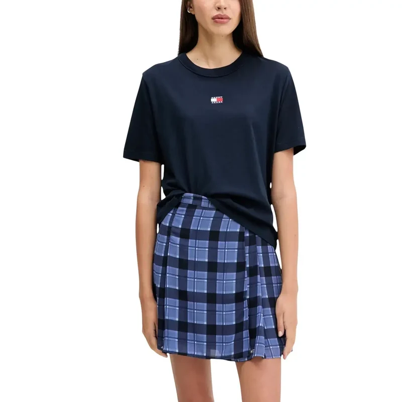 Tommy Hilfiger Jeans Damen T-Shirt aus blauer Bio-Baumwolle