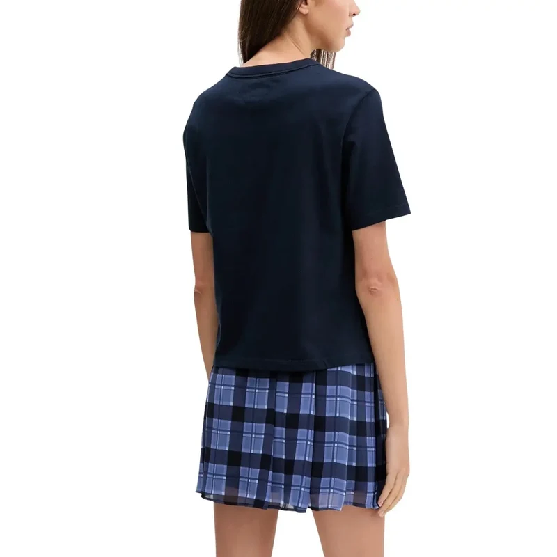 Tommy Hilfiger Jeans Damen T-Shirt aus blauer Bio-Baumwolle
