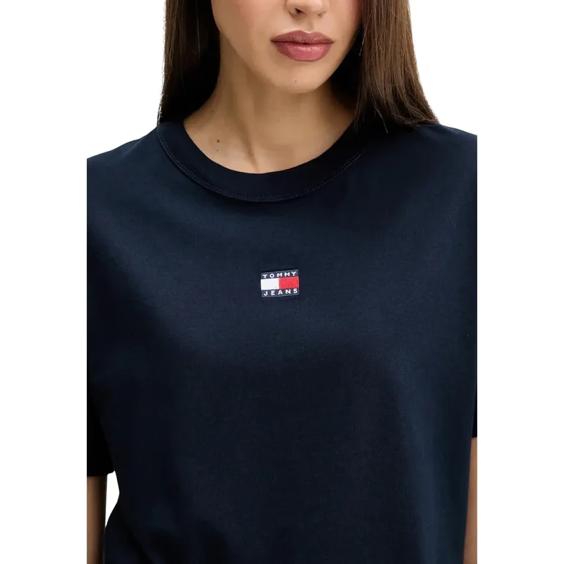 Tommy Hilfiger Jeans Damen T-Shirt aus blauer Bio-Baumwolle
