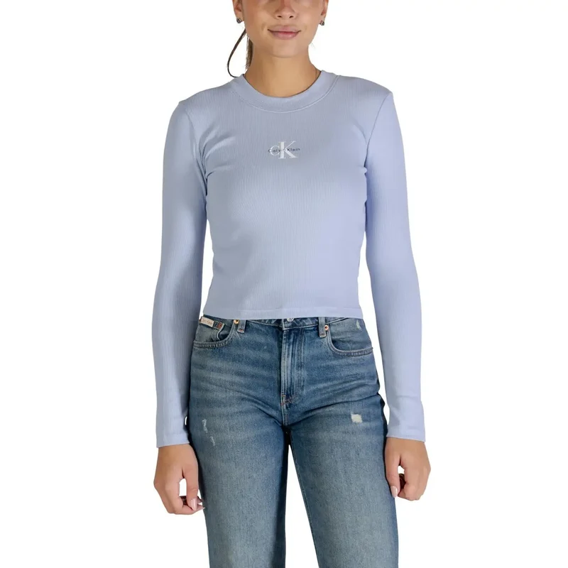Calvin Klein Jeans Damen Weißes Langarm T-Shirt aus Bio-Baumwolle