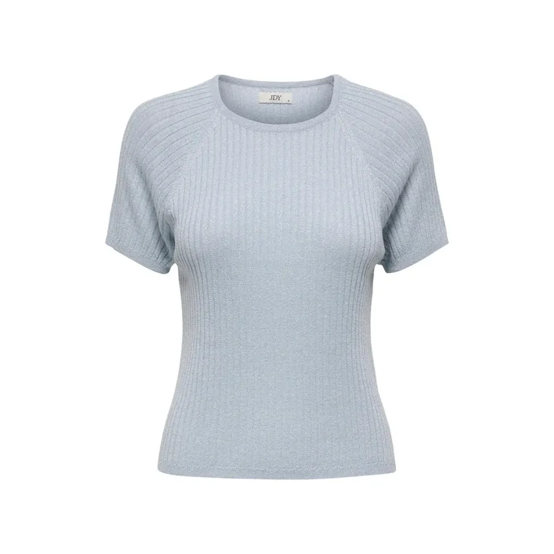 Jacqueline De Yong Damen hellblaues Viskose-Rundhals-T-Shirt