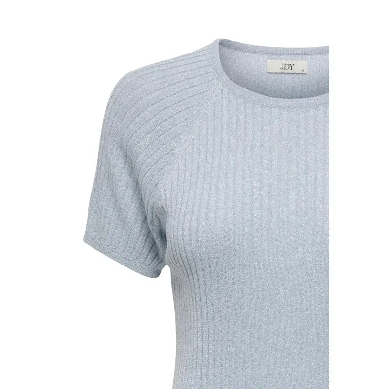 Jacqueline De Yong Damen hellblaues Viskose-Rundhals-T-Shirt