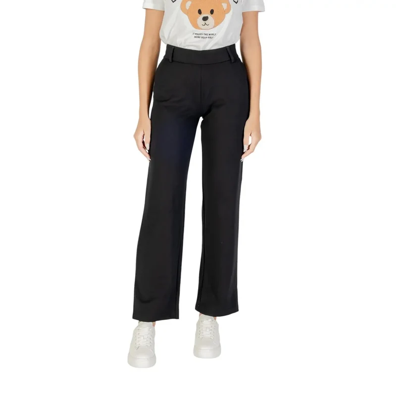 Only Damen schwarze Viskose-Hosen mit Reißverschlussdetail 15341829