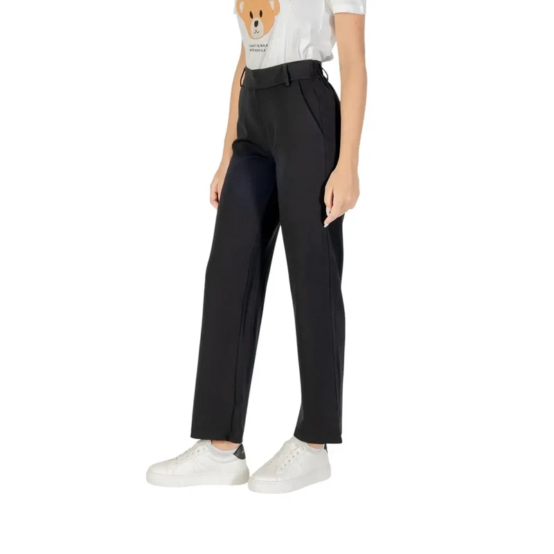Only Damen schwarze Viskose-Hosen mit Reißverschlussdetail 15341829