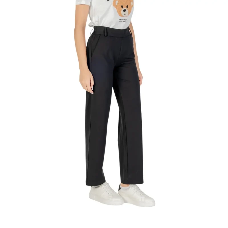 Only Damen schwarze Viskose-Hosen mit Reißverschlussdetail 15341829