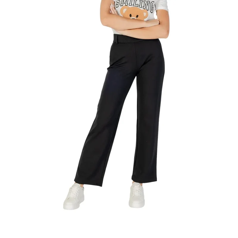 Only Damen schwarze Viskose-Hosen mit Reißverschlussdetail 15341829