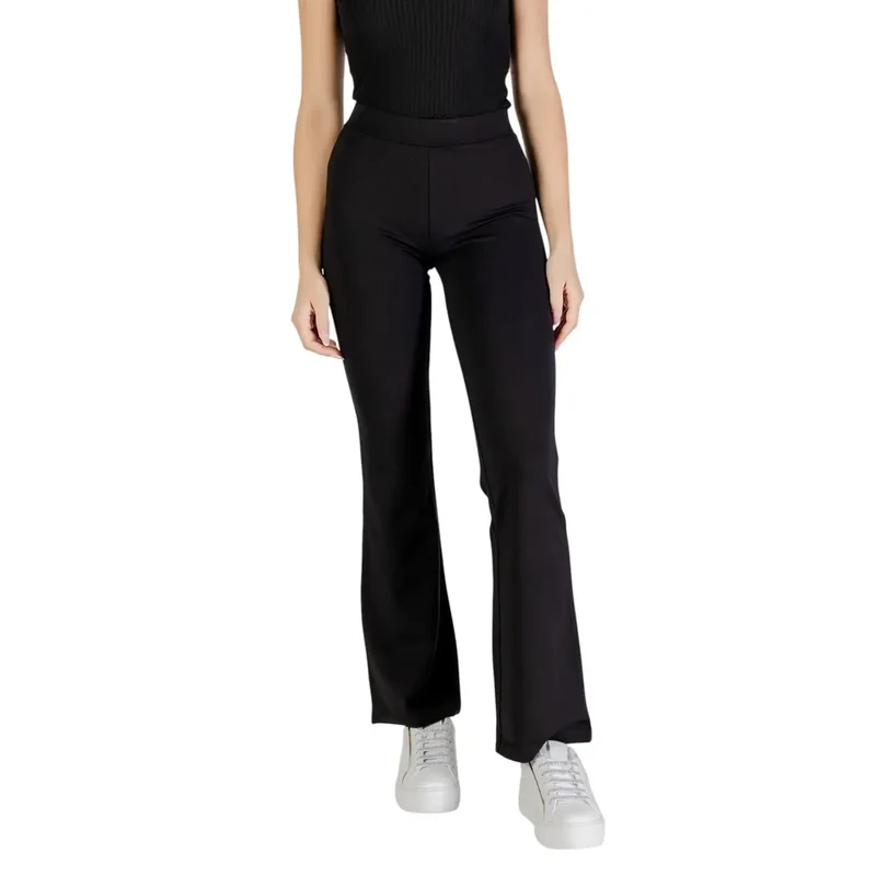 Jacqueline De Yong Damen-Schwarzfarbene Viskose-Hosen 15196908
