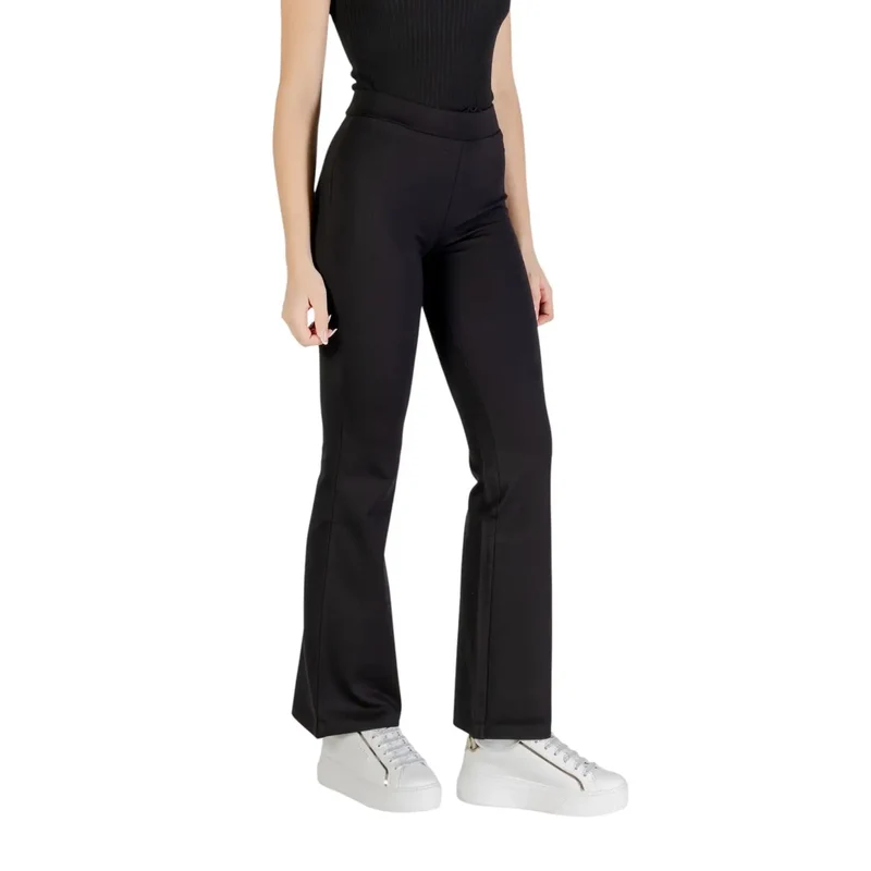 Jacqueline De Yong Damen-Schwarzfarbene Viskose-Hosen 15196908