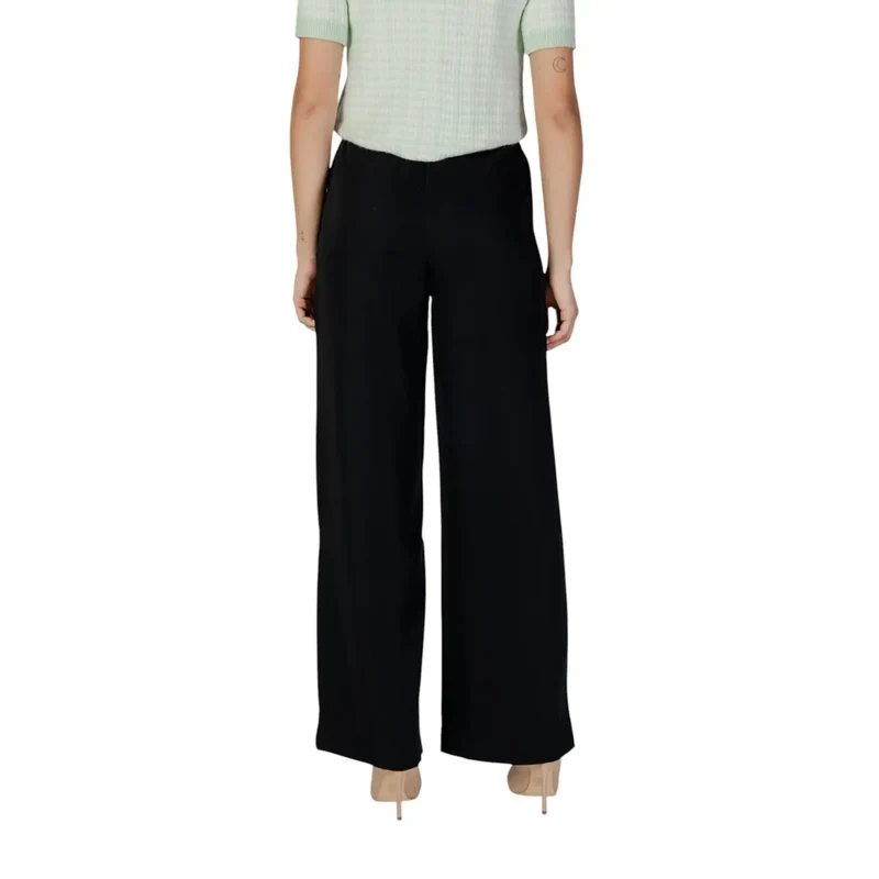 Morgan De Toi Damen-Schwarze Hose mit Reißverschluss und Knopf aus Polyester