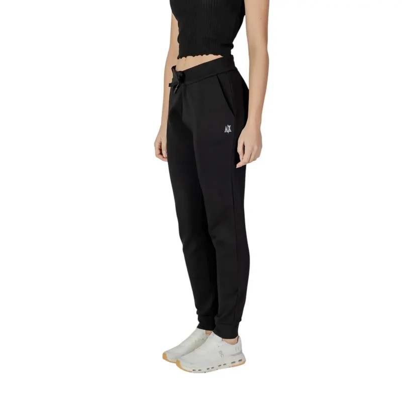 Armani Exchange Damenhose Schwarz aus Baumwolle mit Spitze
