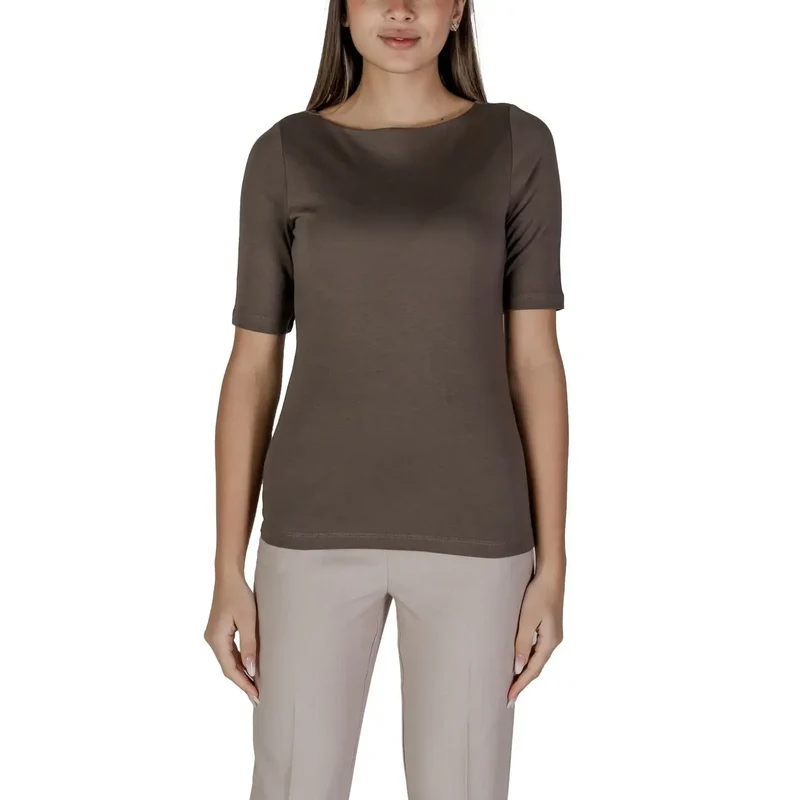 Street One Frauen Braun Rundhalsausschnitt Slip On T Shirt