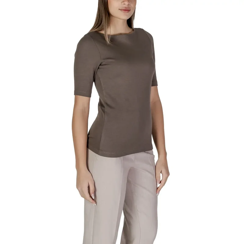 Street One Frauen Braun Rundhalsausschnitt Slip On T Shirt