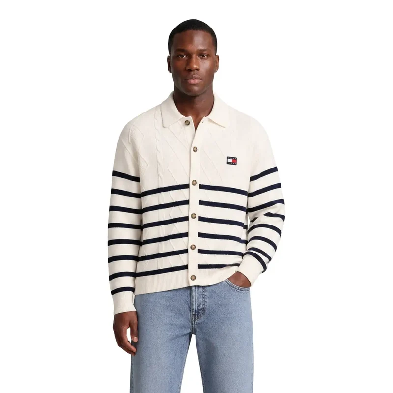 Herren-Tommy-Hilfiger-Jeans-Sweatshirt in Weiß aus Bio-Baumwolle