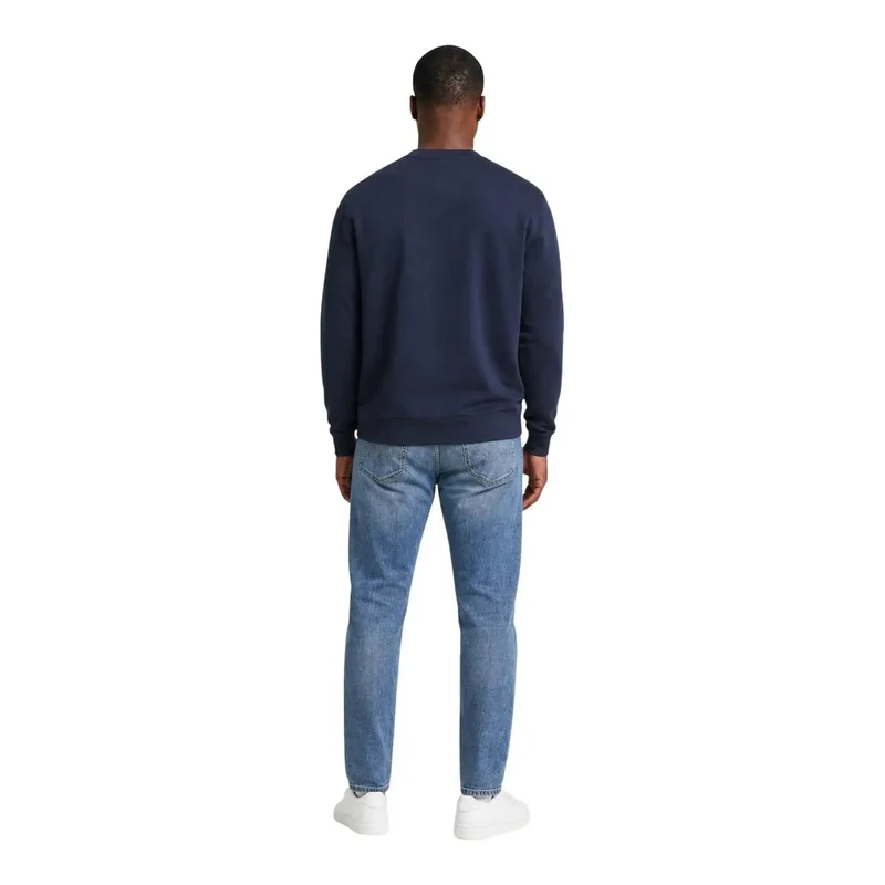 Herren-Sweatshirt von Calvin Klein Jeans aus blauem Baumwollstoff mit Rundhalsausschnitt