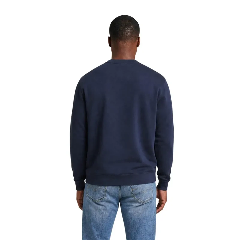 Herren-Sweatshirt von Calvin Klein Jeans aus blauem Baumwollstoff mit Rundhalsausschnitt