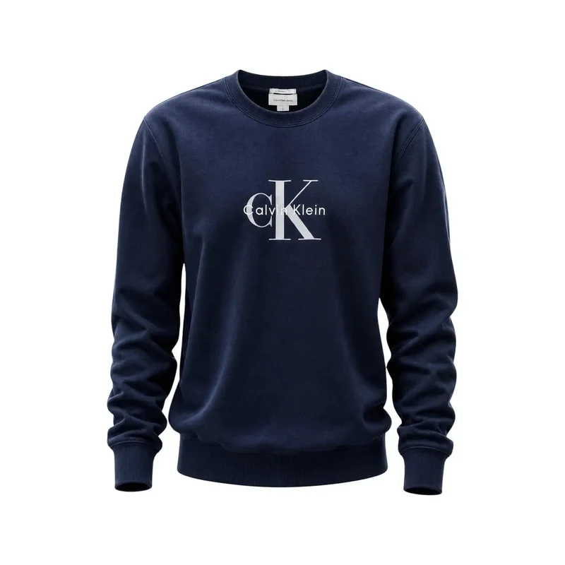 Herren-Sweatshirt von Calvin Klein Jeans aus blauem Baumwollstoff mit Rundhalsausschnitt